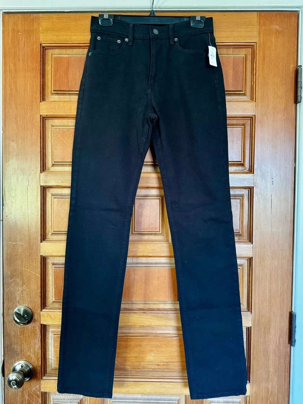 GAP black high rise 90s slim straight jeans 27T - Picture 9 of 14